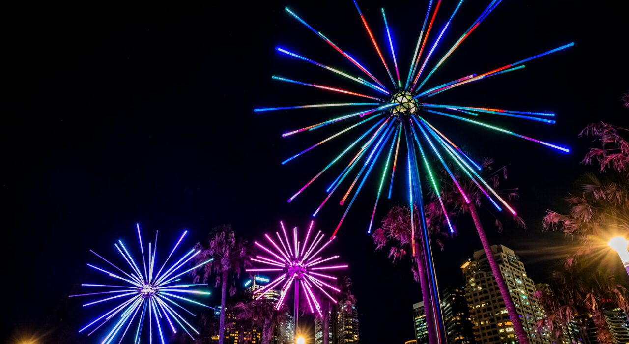 electric, dandelions, light, installation, fireworks, vivid, sydney, 2026