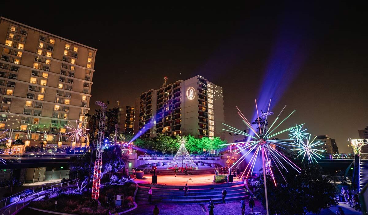 Grand Illuminations, Downtown LA, immersive, christmas, light show, light exhibit, immersive experience, led programming, light design