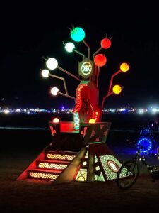 chelsea odufu, abraca lab, seat at the throne, Immersive, Art Installation, Public Art, Burning Man Art, Light Sculpture, Light Festival, throne, prop