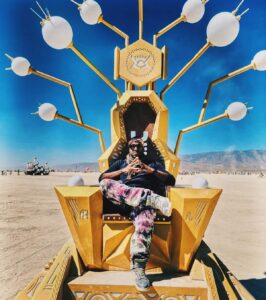 chelsea odufu, abraca lab, seat at the throne, Immersive, Art Installation, Public Art, Burning Man Art, Light Sculpture, Light Festival, throne, prop
