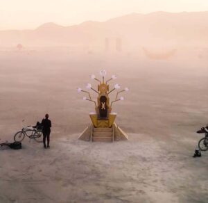 chelsea odufu, abraca lab, seat at the throne, Immersive, Art Installation, Public Art, Burning Man Art, Light Sculpture, Light Festival, throne, prop