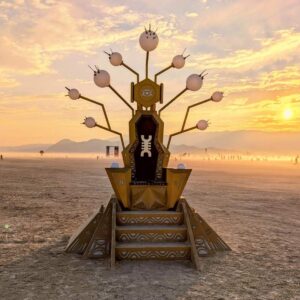 chelsea odufu, abraca lab, seat at the throne, Immersive, Art Installation, Public Art, Burning Man Art, Light Sculpture, Light Festival, throne, prop
