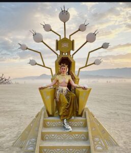 chelsea odufu, abraca lab, seat at the throne, Immersive, Art Installation, Public Art, Burning Man Art, Light Sculpture, Light Festival, throne, prop