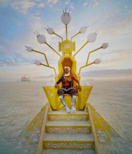 seat at the throne, Immersive, Art Installation, Public Art, Burning Man Art, Light Sculpture, Light Festival, throne, prop