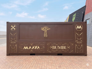 maaya, berlin, custom, container, bar, custom container bar, fabrication, festival, art