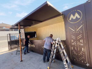 maaya, berlin, custom, container, bar, custom container bar, fabrication, festival, art