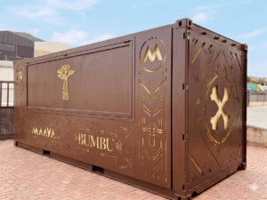 maaya, berlin, custom, container, bar, custom container bar, fabrication, festival, art