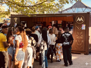 maaya, berlin, custom, container, bar, custom container bar, fabrication, festival, art