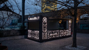 maaya, berlin, custom, container, bar, custom container bar, fabrication, festival, art